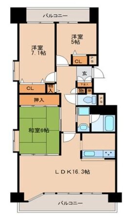 グランコート久留米の物件間取画像